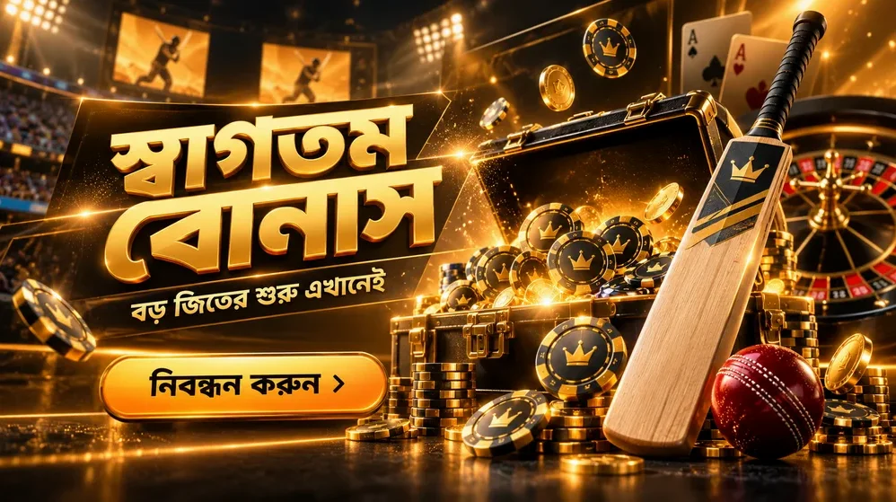 ক্রিকেট ব্যাট ও ক্যাসিনো চিপস একসাথে